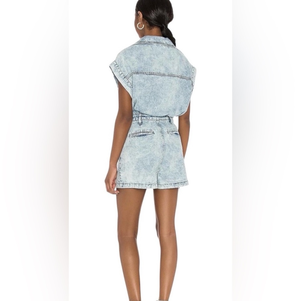 Blank NYC Acid Washed Denim Romper Women's SZ SM - Picture 2 of 10